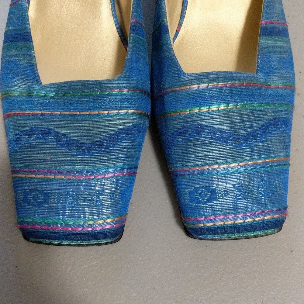Marino Boutique square toe heel textile leather sole mule size 8.5W - Picture 4 of 12